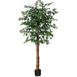 Künstlicher Ficusbaum 150 cm - Dekorative Kunstpflanze für Büro und Zuhause - Große, pflegeleichte Kunstpflanze, ideal für Wohnzimmer und Büro. Bringt frisches Ambiente und ist langlebig in der Nutzung.