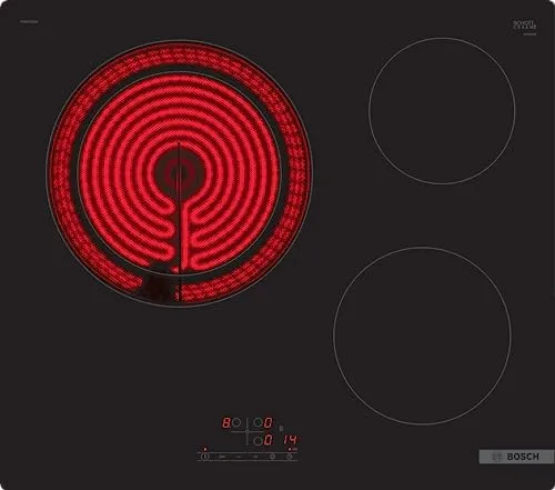 Bosch PKK611BB8E Elektroherd, 3 Kochfelder, 60 cm, Schwarz