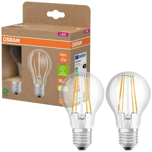 OSRAM HOMELIGHTING 4099854253546 LED EEK A (A - G) E27 Glühlampenform 5W = 75W Warmweiß (Ø x H) 60mm x 60mm 2St.