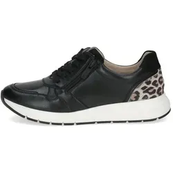 Caprice Damen Sneaker flach aus Leder mit Reißverschluss, Schwarz (Black Comb) - 42 EU - Damen-Sneaker mit AIRMOTION-Technologie für optimale Luftzirkulation und federnden Komfort. Hochwertiges Leder sorgt für Langlebigkeit und das Wechselfußbett ermöglicht individuelle Anpassungen.