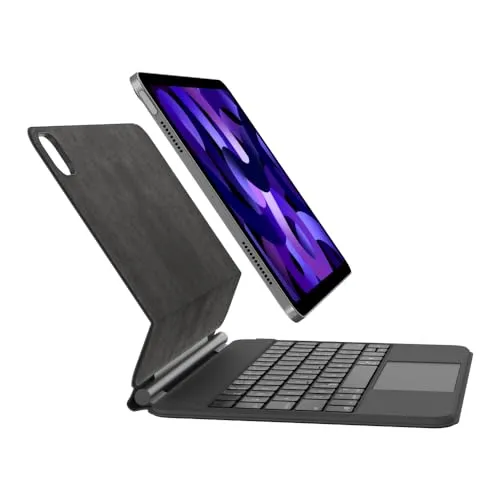 Belkin Pro iPad-Tastatur-Hülle mit magnetischem Ständer, Hintergrundbeleuchtung, Multi-Touch-Tasten, Apple-Pencil-Fach, kabellose AZERTY-Tastatur für iPad Air M2 11 Zoll / 27,9 cm, iPad Pro 11 Zoll