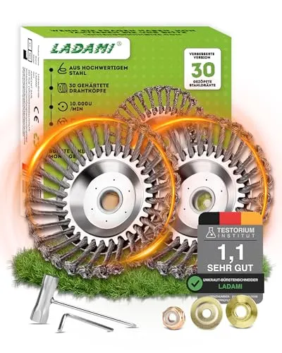 LADAMI ! Profi ! Unkrautbürste Wildkrautbürste MOTORSENSE 25,4 x 200 mm Hohe Standfestigkeit