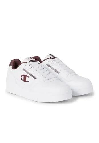 Champion RD18 Herren HERITAGE PERF LOW Sneaker Weiß/Wine, Schuhgröße: 45.5 EU - Sneaker mit modernem Tragekomfort und Retro-Look, aus hochwertigem Leder, atmungsaktiv und ideal für Alltag und Freizeit.