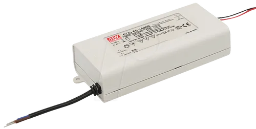 MeanWell PCD-60-700B LED Trafo - Hochvolt LED Trafo mit 60W Leistung, dimmbar und IP42 Schutzklasse, ideal für flexible Beleuchtungslösungen in Innenräumen.