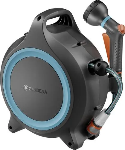 GARDENA Schlauchbox MoveMatic 12 m + 1,5 m – Kompakt & Praktisch - Die GARDENA MoveMatic Schlauchbox vereinfacht das Bewässern. Mit 12 m Schlauch, automatischem Aufrollsystem und handlichem Tragegriff ist sie ideal für kleine Gärten und Balkone. Platzsparend und mobil!