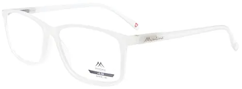 Schicke Lesebrille / -hilfe MR62 mit Federscharnier aus Kunststoff in Weiß Glanz + 1,50 dpt