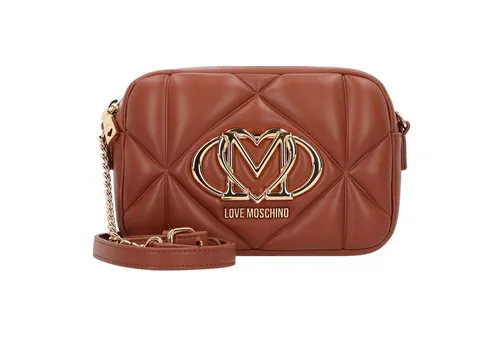 Love Moschino Embossed Umhängetasche 21 cm braun - Stylische Umhängetasche für Damen von Love Moschino. Robustes Material und praktische Innenfächer bieten sicheren Stauraum. Der verstellbare Umhänger sorgt für individuellen Tragekomfort.