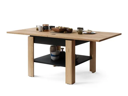 Mazzoni Couchtisch Design Tisch Leo Eiche gold