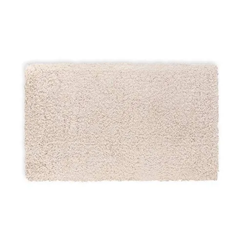 WohnDirect Premium Hochflor Badezimmerteppich Creme • Rutschfester & Extra Flauschiger Badvorleger • Badteppich, Badematte 60 x 100 cm