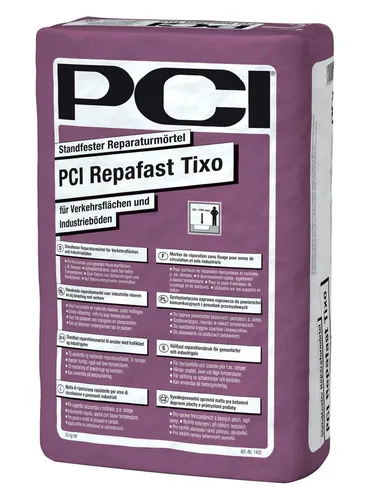 PCI Repafast Tixo 25 kg Reparaturmörtel - Mörtel für Industrieböden, schnell erhärtend, frostbeständig und ideal für Reparaturen bei Minustemperaturen, zertifiziert nach EN 1504-3 R4.