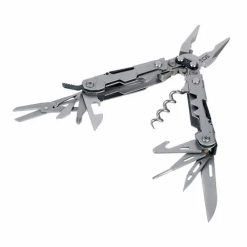 SOG PowerLitre Multitool - Taschenmesser mit 18 Funktionen, inklusive Zangenkopf, Schneidfläche und Korkenzieher, ideal für Outdoor-Abenteuer und den Alltag.