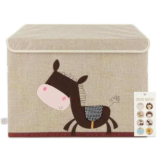 Bieco Aufbewahrungsbox Esel - Truhen & Kisten für Kinder: Faltbare Aufbewahrungskiste mit süßem Eselmotiv, ideal zur Spielzeugorganisation und regt die Fantasie an. Platzsparend und robust, perfekt für jedes Kinderzimmer.