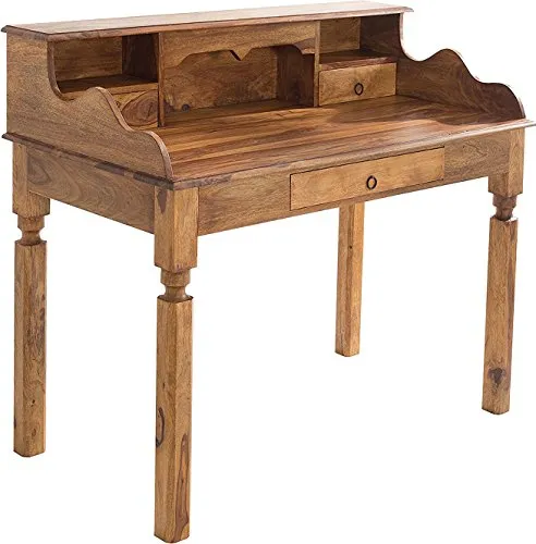 Riess Ambiente Sekretär HEMINGWAY aus Sheesham Holz - Eleganter Sekretär aus massivem Sheesham Holz mit rustikalem Flair. 3 geräumige Schubladen und zahlreiche Fächer bieten optimalen Stauraum für Ihre Schreibutensilien.