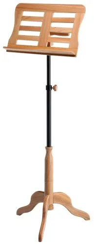 Classic Cantabile WOOD WN-01N Notenpult - Instrumentenzubehör, höhenverstellbar von 93 cm bis 134 cm, massives 3-Fuß Unterteil für Stabilität und Langlebigkeit.