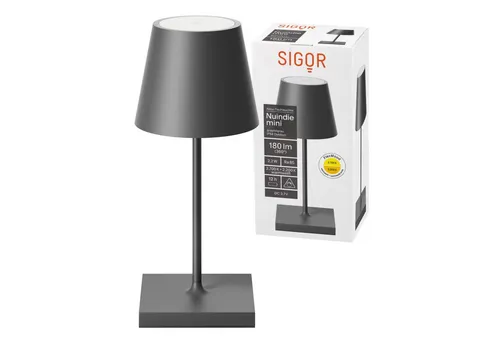 Akku-Tischleuchte Nuindie mini 250mm USB-C graphitgrau in grau von Sigor