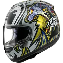 Arai RX-7V Evo Nakasuga 4 - Premium Integralhelm in Schwarz/Weiß/Gold/Blau - Größe M - Motorradhelm der Extraklasse mit PB-SNC2 Außenschale und Variable Axis System (VAS) für optimale Sicherheit und Komfort. Ideal für sportliche Fahrer, die höchste Ansprüche an Technik und Design stellen.