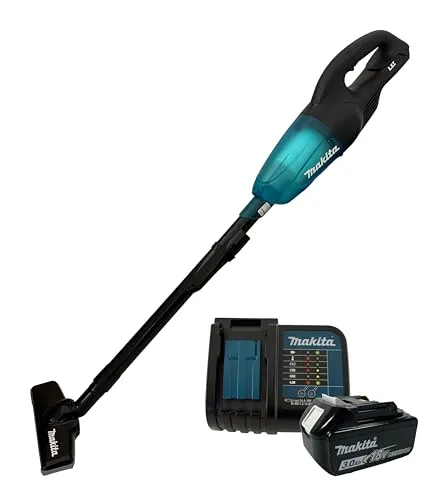 Makita DCL 180 ZB Akku-Staubsauger schwarz - Kabelloser Akkusauger mit 3 Ah Akku und Ladegerät, ideal für flexibles Reinigen ohne Einschränkungen.