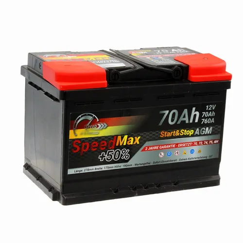 Speed Start-Stop 70 AH AGM Autobatterie 12V