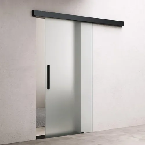 doporro Glasschiebetür Schwarz mit Softclose-Automatik von doporro