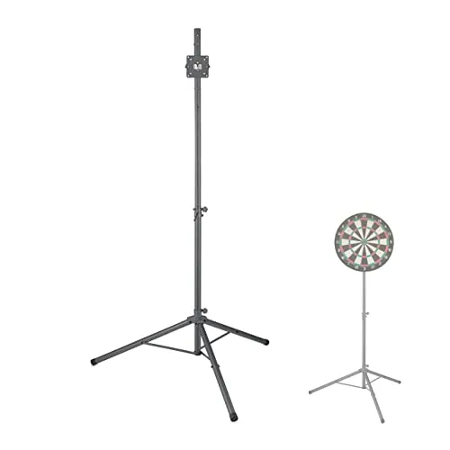 Relaxdays Dartständer für Dartscheibe, höhenverstellbar, 147-210 cm, Dartboard Halterung für Steeldarts & E-Darts, grau