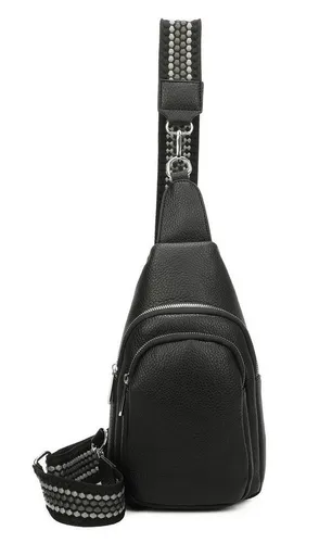 ITALYSHOP24 Unisex Sling-Tasche - Stylische Crossbody Umhängetasche - Umhängetasche aus hochwertigem Kunstleder mit elegantem Design. Ideal für jeden Anlass, mit verstellbarem Schultergurt und mehreren Fächern für optimale Organisation.