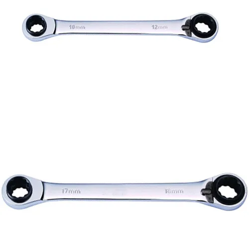 in 1 Doppel-Ratschenringschlüssel VIELZAHN 8-19 mm 72 Zähnen und umschaltbar 4