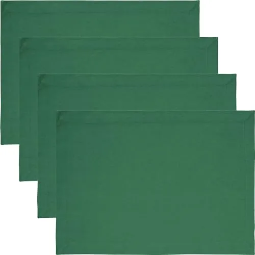 REDBEST Tischset Tulsa 4er-Pack Baumwolle dunkelgrün Größe 35x50 cm
