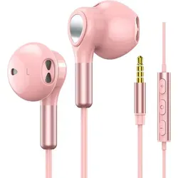 In-Ear Kopfhörer mit Kabel, Mikrofon & Lautstärkeregler - Rosa - Erleben Sie beeindruckenden Klang mit diesen In-Ear Kopfhörern. Ideal für Musik, Gaming und Anrufe – bequem, leicht und mit geräuschisolierender Technologie. Perfekt für den Alltag und unterwegs.