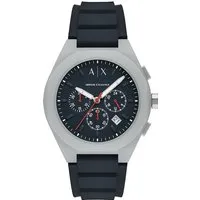 Armani Exchange Herren Armbanduhr - Stylische 44mm Quarz-Chronographen mit kratzfestem Mineralglas und verstellbarem Silikonarmband, wasserdicht bis 50m - ideal für Freizeitaktivitäten.