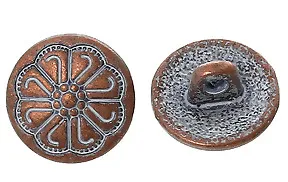 Stück Metallknöpfe 12mm rund rotkupfer Knöpfe Knopf Ösenknöpfe Blume kupfer 20
