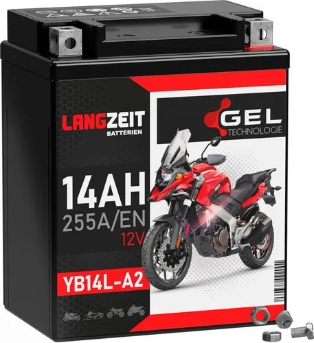 Produktbild Langzeit Gel Motorradbatterie YB14L-A2 14Ah 12V