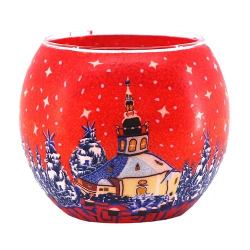 Leuchtglas 589 Seiffen rot in rot von Hellmann Versand