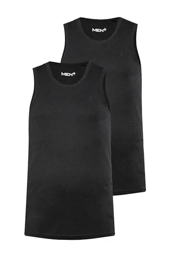 Men Plus Tanktop 2er-Pack für Herren - T-Shirts für Herren, Spezialschnitt bis 8 XL, hochwertiges Basic mit Rundhalsausschnitt im Doppelpack zum attraktiven Preis.