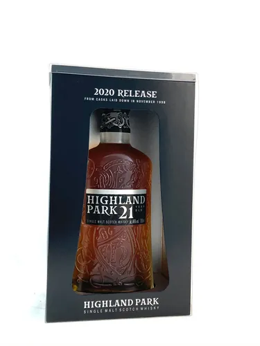 Highland Park 21 Years Whisky 46% - Single Malt Whisky aus Schottland, 21 Jahre gereift und 2020 veröffentlicht. Ein einzigartiger Genuss mit komplexen Aromen, perfekt für Kenner.