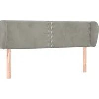 vidaXL Kopfteil mit Ohren Hellgrau 147x23x78/88 cm Samt von vidaXL