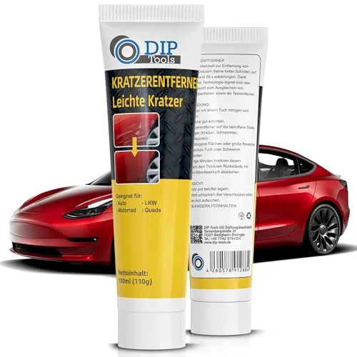 DIP-Tools Kratzerentferner 100ml, für Metallic & 2K-Lack, Autolack Politur Reiniger Teerentferner Kratzer rauspolieren Entferner Lackkratzer, Lackpolitur Autopolitur Repair, Polieren Lackreparatur