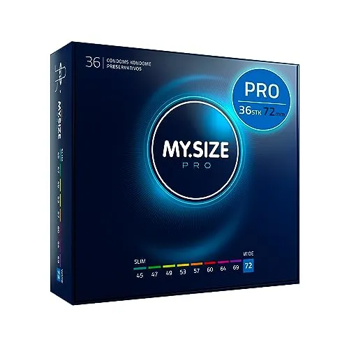 MY.SIZE PRO Kondom Größe 8, 72mm - 36 Stück für perfekten Sitz - Kondome für Männer, die individuelle Passform bietet für Sicherheit und Lust. Besonders dünn für intensives Gefühl, nachhaltig und vegan hergestellt.