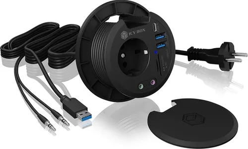 IcyBox Multiport Tisch Hub mit 2xUSB 3.0 Type-A