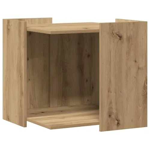 vidaXL Katzenklo Artisan-Eiche 53x53x51 cm - Katzenmöbel aus Holzwerkstoff, stilvoll und platzsparend, ideal zum Verstecken von Katzenklos oder -betten und als Beistelltisch nutzbar.