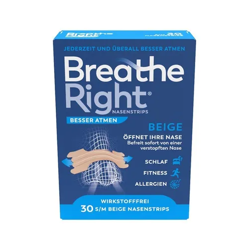 Besser Atmen Breathe Right Nasenpflaster Beige Normal 30 St