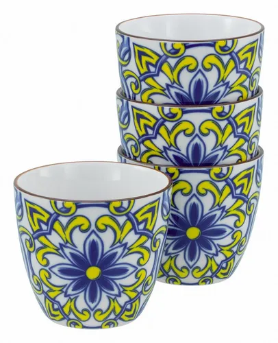 CreaTable Becher Aladin Blau Becher 4-tlg, 4-tlg., Steinzeug