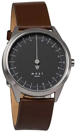 MAST MILANO A24-SL403M.BK.14I 24 Stunden Einzeigeruhr für Herren - Armbanduhren für Herren mit Schweizer Quarzwerk, 40mm Edelstahlgehäuse und 5 ATM Wasserdichtigkeit – stilvoll und funktional für jeden Anlass.