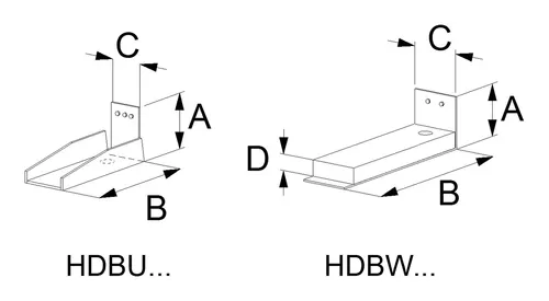 Simpson Strong-Tie Zuganker Unterteil HDBW60G - VPE: 10 Stück - Hochwertige Holzverbinder für stabile Konstruktionen, ideal für den professionellen Einsatz im Holzbau.