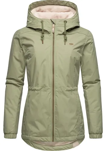 Ragwear Damen Winterjacke Dankka Warm YOUMODO Light Olive 4XL - Funktionsjacke, wasserdicht und warm mit kuscheligem Teddyfell-Innenfutter, ideal für kühle Tage und stilvolle Outfits.