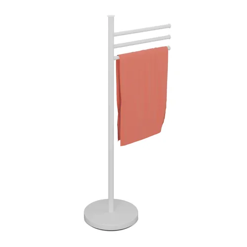 Relaxdays Handtuchständer mit drehbaren Stangen, Weiß