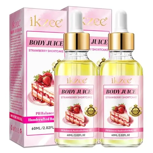 P-Beauty Erdbeer Körperöl 2x 60 ml - Body Oil Strawberry Shortcake - Körperöl & Massageöl - Feuchtigkeitspflege, schnell einziehend, Duftöl für weiche Haut & Glow, Liebesöl Ganzkörperpflege Öl