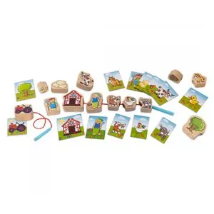 Eichhorn Motorikspielzeug 100005200, Fädelspiel aus Holz, ab 2 Jahre