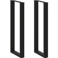 vidaXL Bartischbeine U-Form Schwarz 40x(110-111) cm - Tischbeine aus pulverbeschichtetem Stahl mit verstellbaren Nivellierfüßen für optimale Stabilität auf unebenen Böden. Ideal zur individuellen Gestaltung deines Stehtischs.