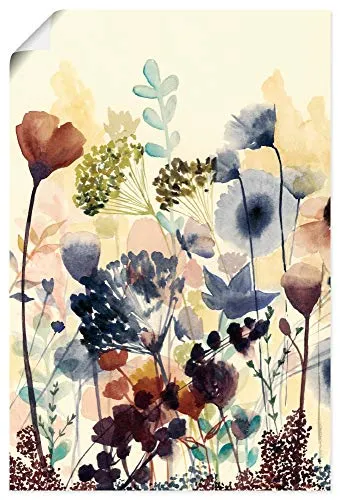 ARTLAND Wanddeko Poster & Kunstdrucke Wandposter Blumen Botanik Blumenwiese Malerei Blüten Abstrakt Modern T0PT