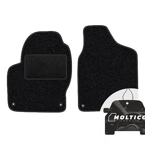 moto-MOLTICO Vorne Fußmatten Auto Velours Autoteppiche Schwarz Automatten Set 2-teilig passend für VW T-ROC Seat Ateca Skoda Karoq ab 2017